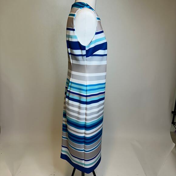 Calvin Klein Blue Striped Midi Dress - Picture 4 of 11